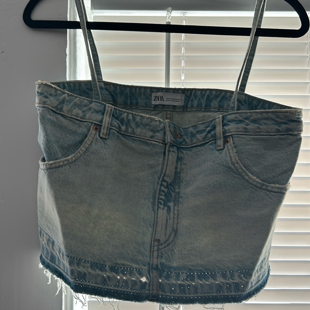 Zara denim crop top